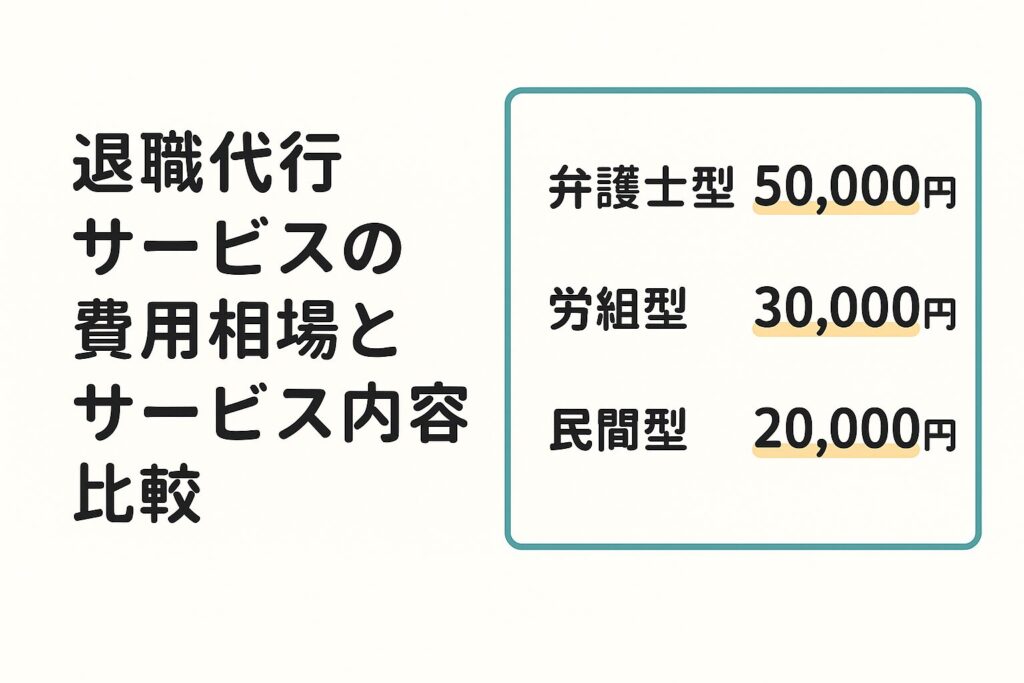 退職代行の料金相場と内容を比べるカード